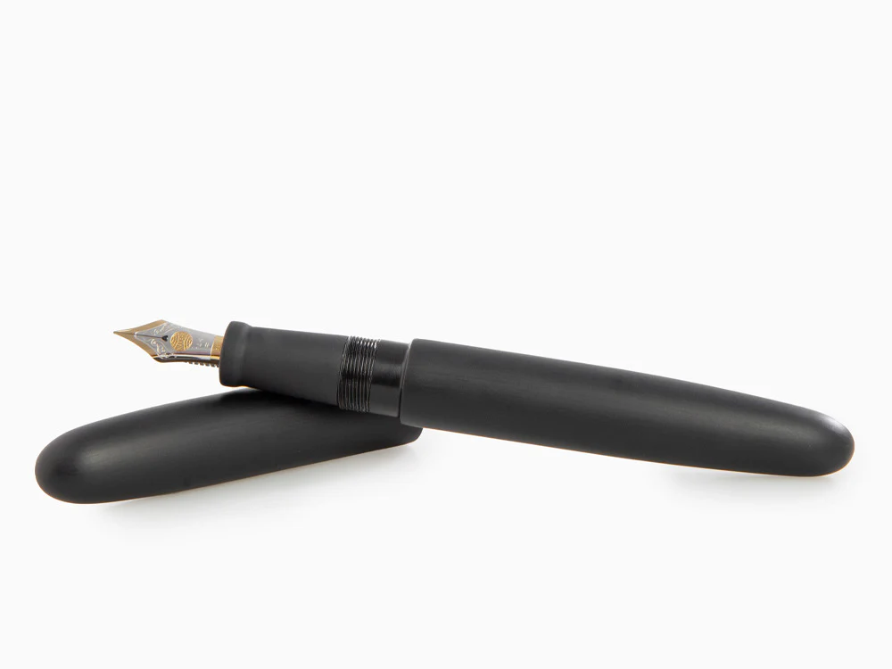 Nakaya Cigar Fountain Pen Long, Black Hairline, D-17mm, 14k Gold - Image 8