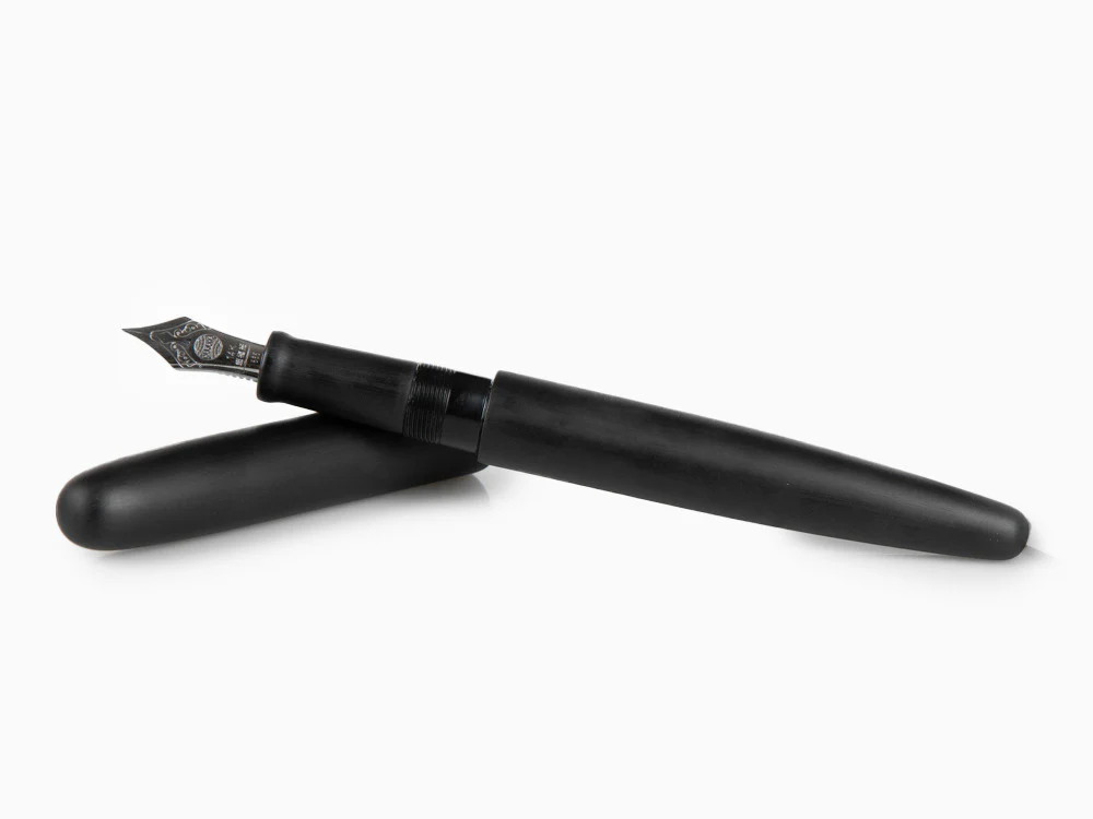 Nakaya Cigar Fountain Pen Long, Black Hairline, Ebonite, Ruthenium - Image 8