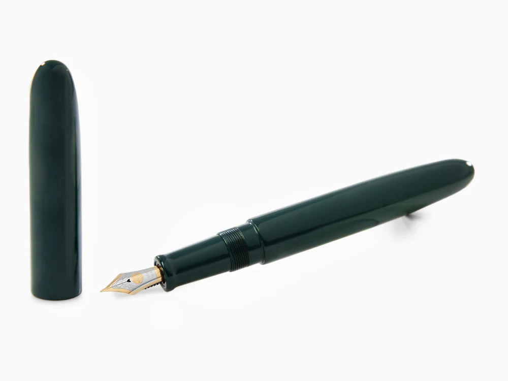 Nakaya Cigar Fountain Pen Long, Midori, Ebonite, Ebonite, 14k Gold - Image 2