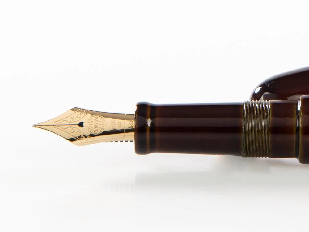 Nakaya Cigar Fountain Pen, Mukuge, Ebonite and Urushi lacquer - Image 5