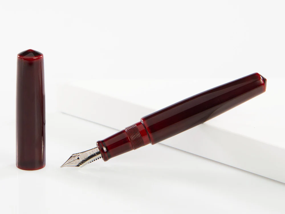 Nakaya Cigar Fountain Pen Piccolo, Aka-Tamenuri, Ebonite, 14k Rhodium - Image 2