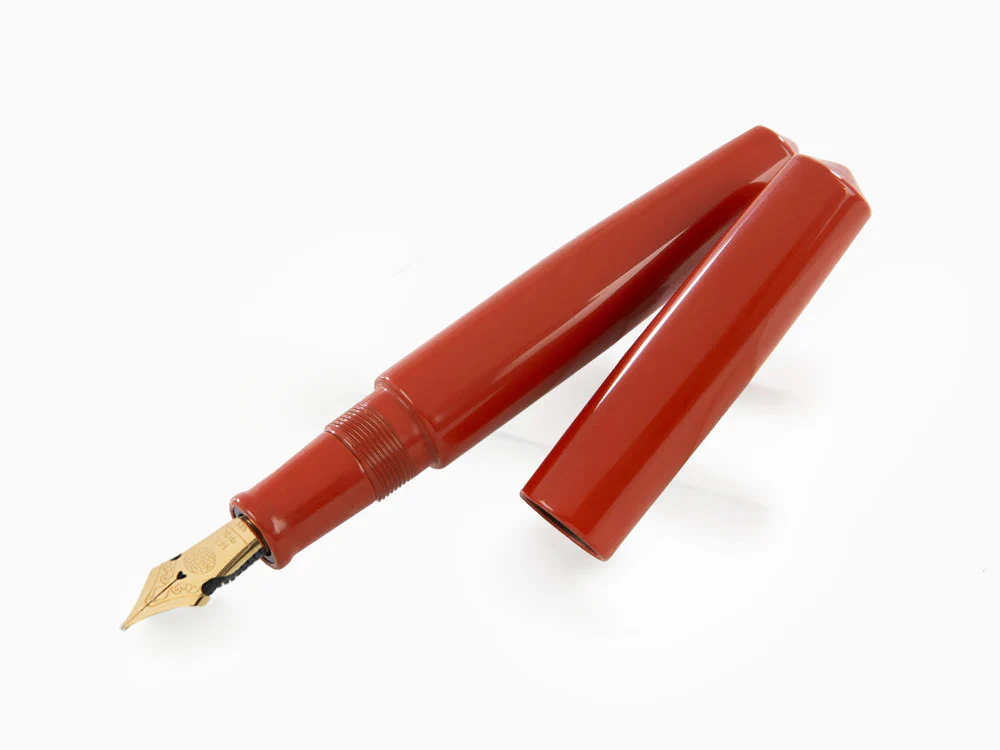 Nakaya Cigar Fountain Pen Piccolo, Arai Shu, Ebonite, Elastic, 14k Gold - Image 4