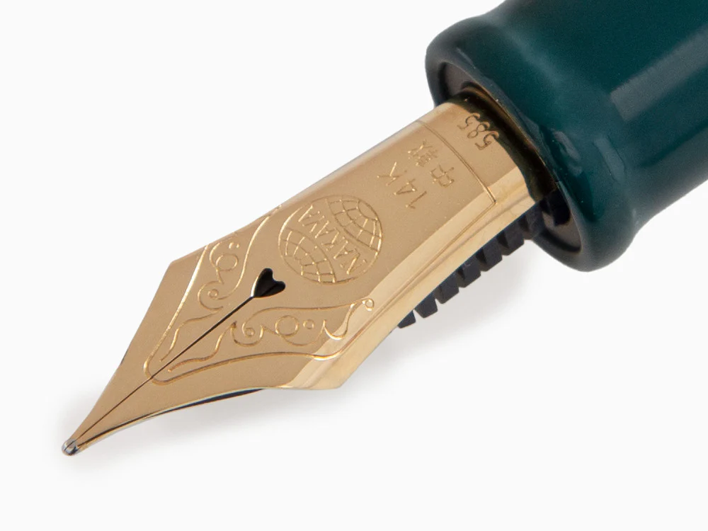 Nakaya Cigar Fountain Pen Piccolo, Midori, Ebonite, Ebonite, 14k Gold - Image 5