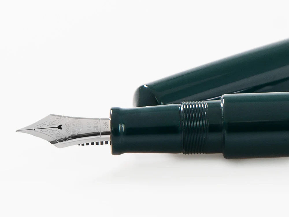 Nakaya Cigar Fountain Pen Piccolo, Midori, Ebonite,, rodhium - Image 5