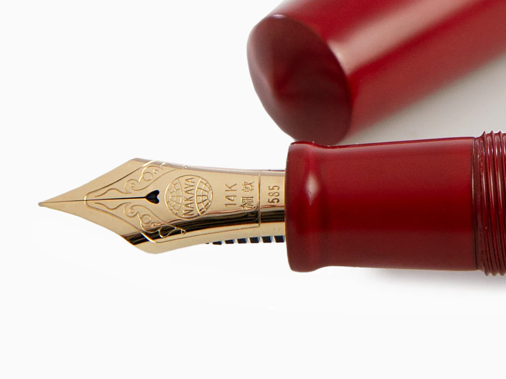 Nakaya Cigar Fountain Pen Piccolo, Shu-nurippanashi, Ebonite, 14k Gold - Image 5