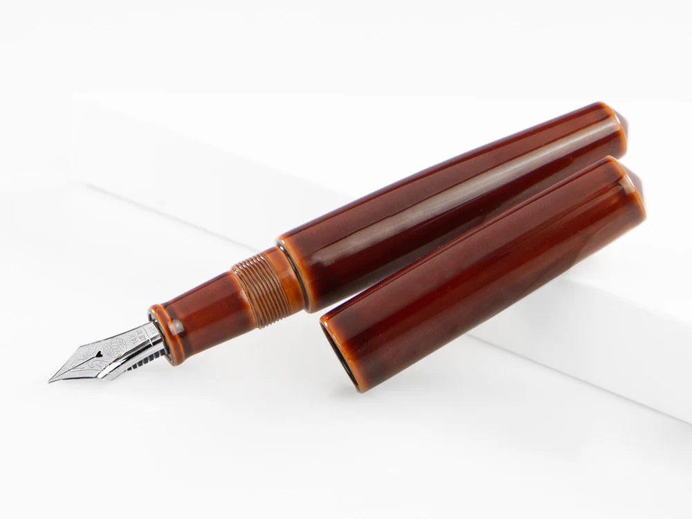 Nakaya Cigar Fountain Pen Piccolo, Toki-Tamenuri, Ebonite, Rodhium - Image 4