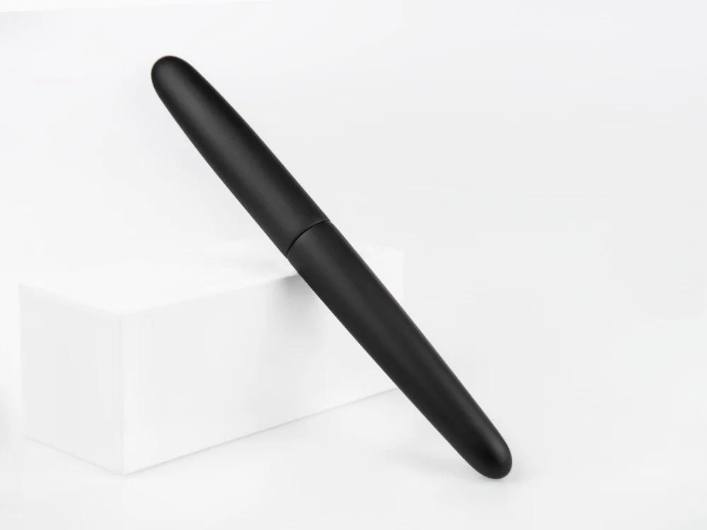 Nakaya Cigar Fountain Pen Portable, Black Hairline, Rodhium - Image 3