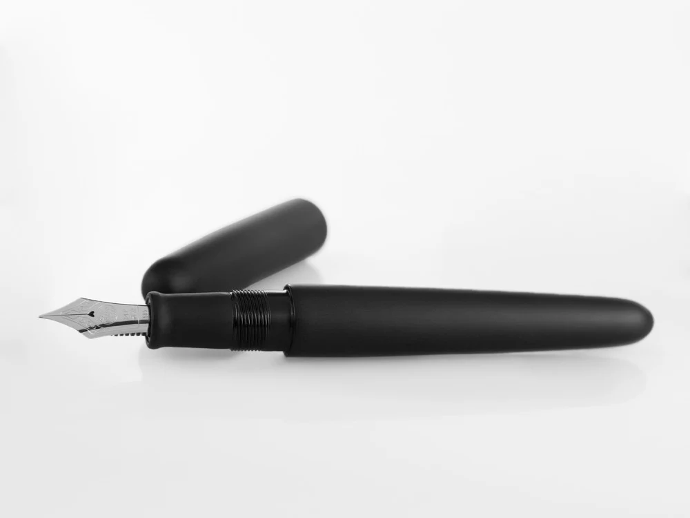 Nakaya Cigar Fountain Pen Portable, Black Hairline, Rodhium - Image 7