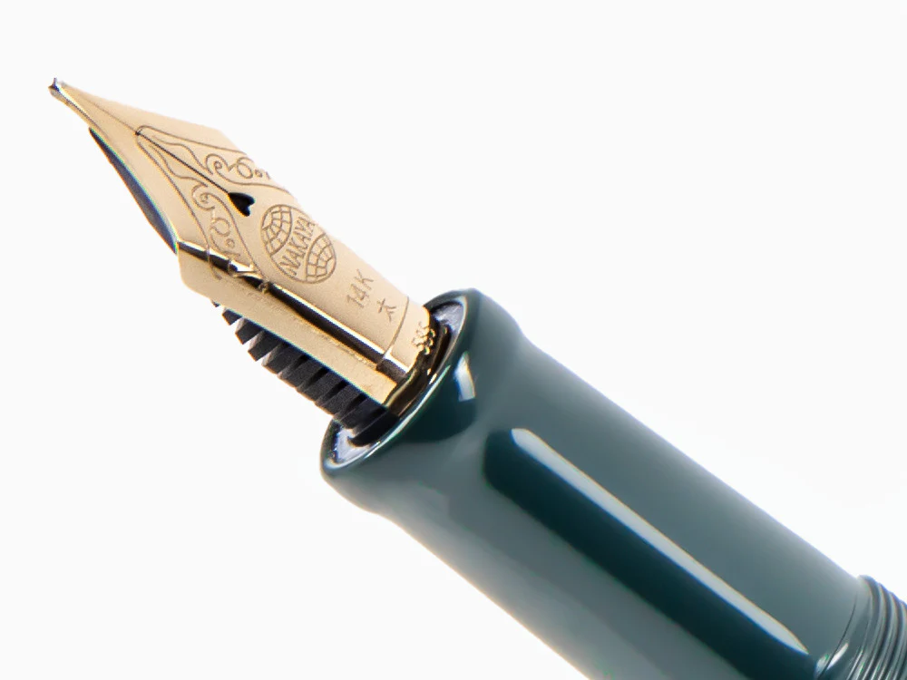 Nakaya Cigar Long Fountain Pen Midori, Ebonite Urushi lacquer - Image 5