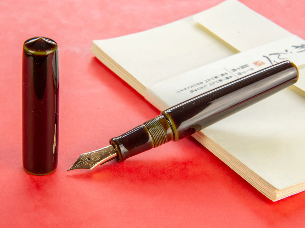 Nakaya Cigar Piccolo, Heki-Tamenuri, Ebonite,Urushi lacquer, Elastic nib - Image 2