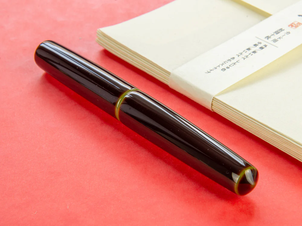 Nakaya Cigar Piccolo, Heki-Tamenuri, Ebonite,Urushi lacquer, Elastic nib - Image 3