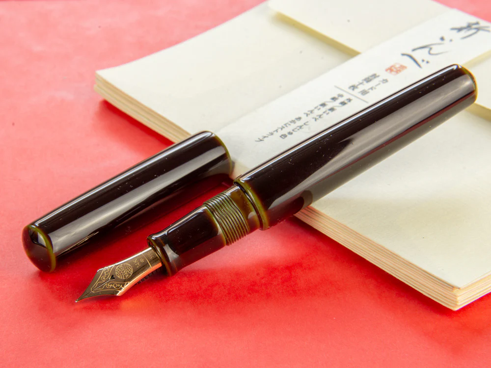 Nakaya Cigar Piccolo, Heki-Tamenuri, Ebonite,Urushi lacquer, Elastic nib - Image 4