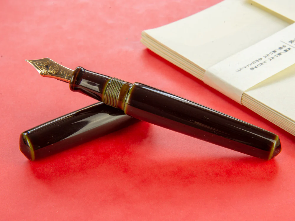 Nakaya Cigar Piccolo, Heki-Tamenuri, Ebonite,Urushi lacquer, Elastic nib - Image 5