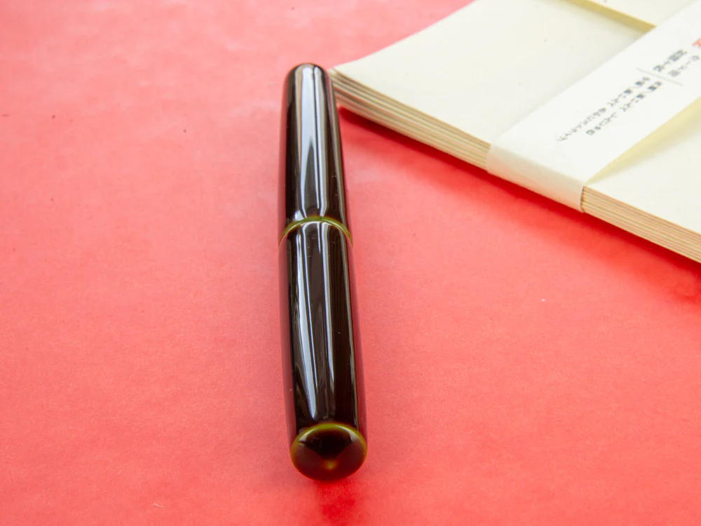 Nakaya Cigar Piccolo, Heki-Tamenuri, Ebonite,Urushi lacquer, Elastic nib - Image 6