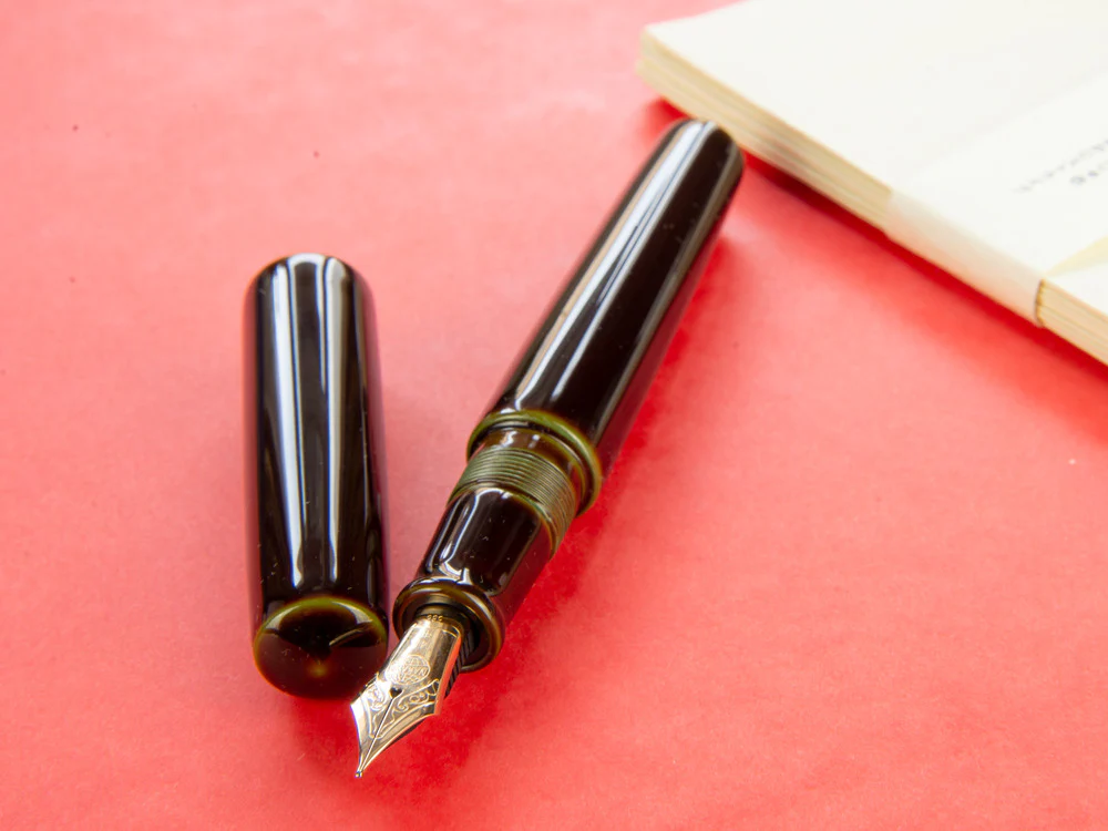Nakaya Cigar Piccolo, Heki-Tamenuri, Ebonite,Urushi lacquer, Elastic nib - Image 7
