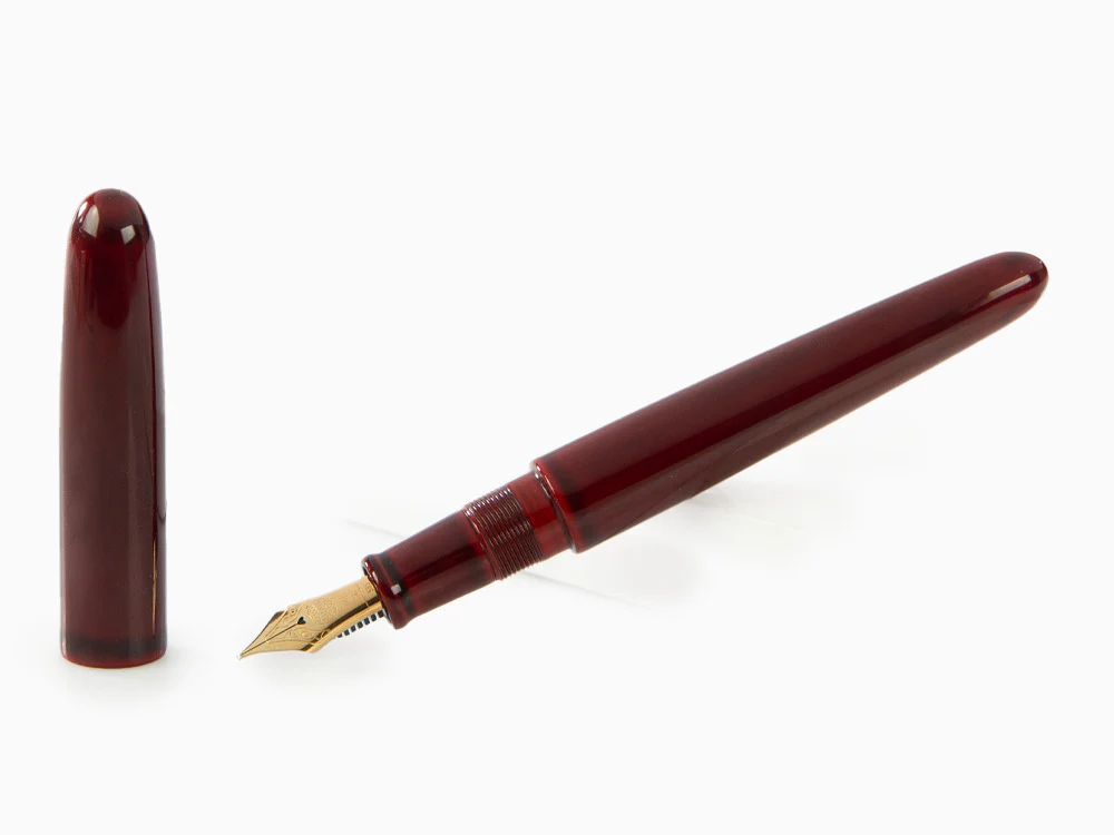 Nakaya Cigar Portable Fountain Pen, Aka-Tamenuri, 14k Gold, Italic Nib - Image 2
