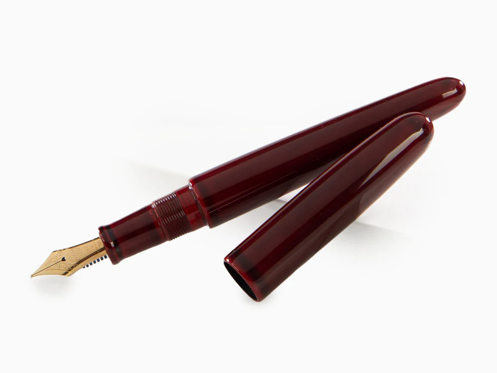 Nakaya Cigar Portable Fountain Pen, Aka-Tamenuri, 14k Gold, Italic Nib - Image 4