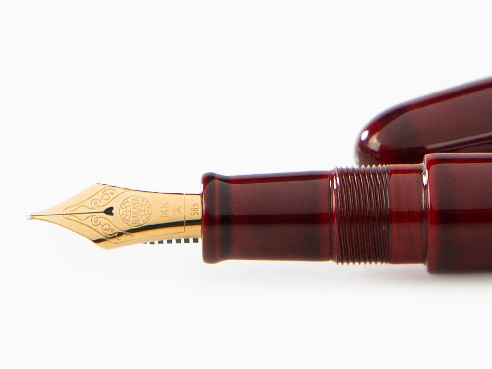 Nakaya Cigar Portable Fountain Pen, Aka-Tamenuri, 14k Gold, Italic Nib - Image 5