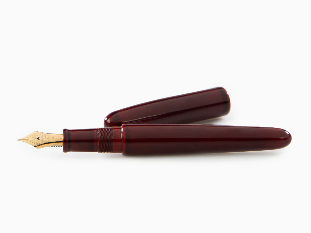 Nakaya Cigar Portable Fountain Pen, Aka-Tamenuri, 14k Gold, Italic Nib - Image 7