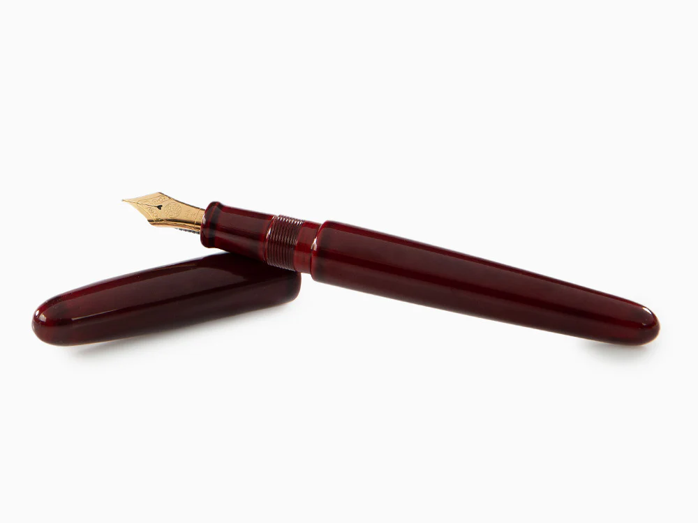 Nakaya Cigar Portable Fountain Pen, Aka-Tamenuri, 14k Gold, Italic Nib - Image 8