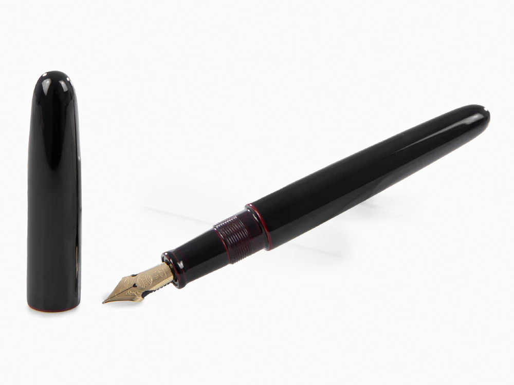 Nakaya Cigar Portable Fountain Pen, Kuro-Tamenuri, Ebonite, Elastic nib - Image 2