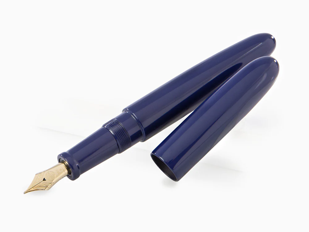 Nakaya D-17mm Cigar Fountain Pen Portable, Kikyo, Ebonite, 14k Gold - Image 4