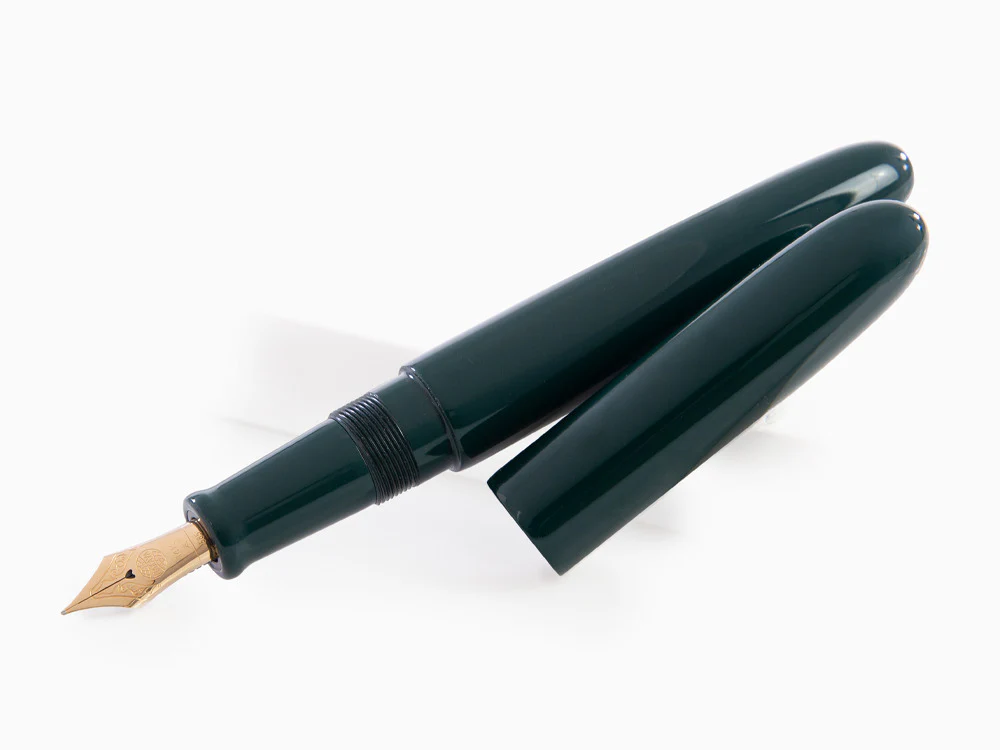 Nakaya D-17mm Cigar Fountain Pen Portable, Midori, Ebonite, 14k Gold - Image 4