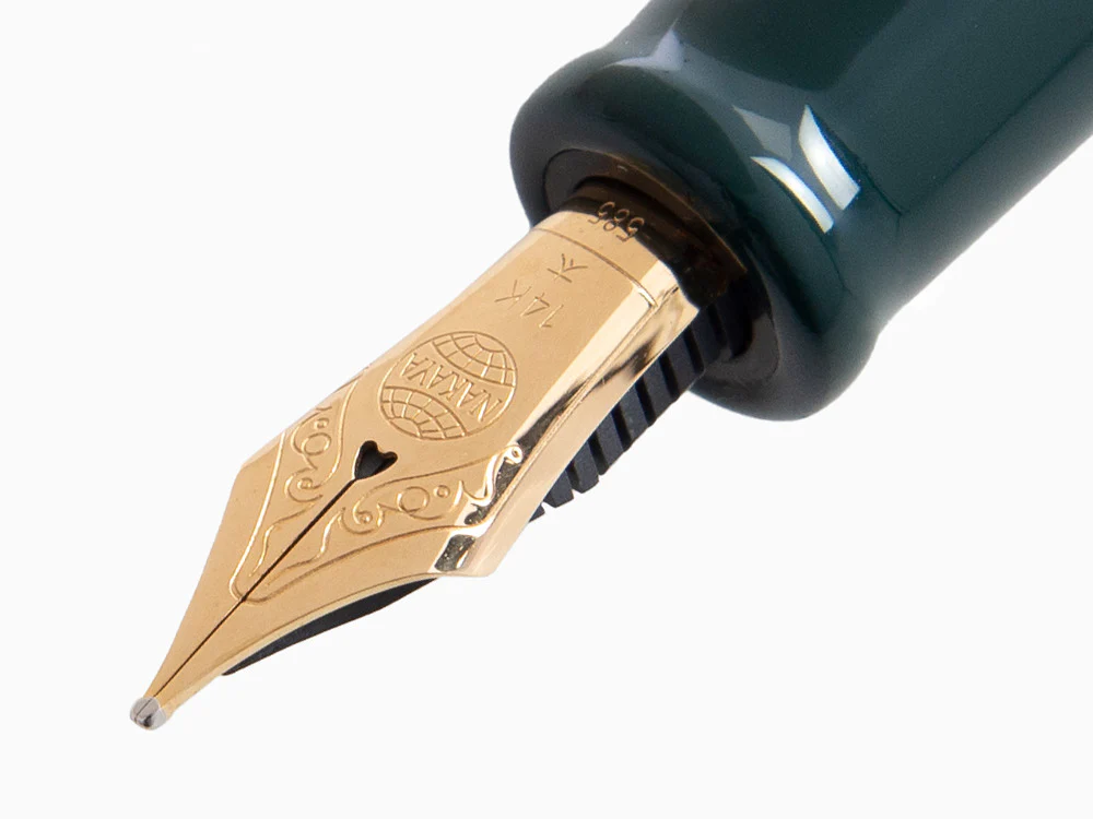 Nakaya D-17mm Cigar Fountain Pen Portable, Midori, Ebonite, 14k Gold - Image 5