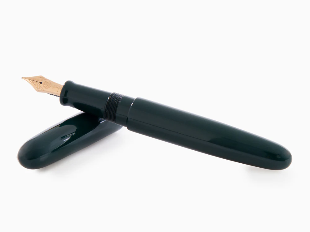 Nakaya D-17mm Cigar Fountain Pen Portable, Midori, Ebonite, 14k Gold - Image 8