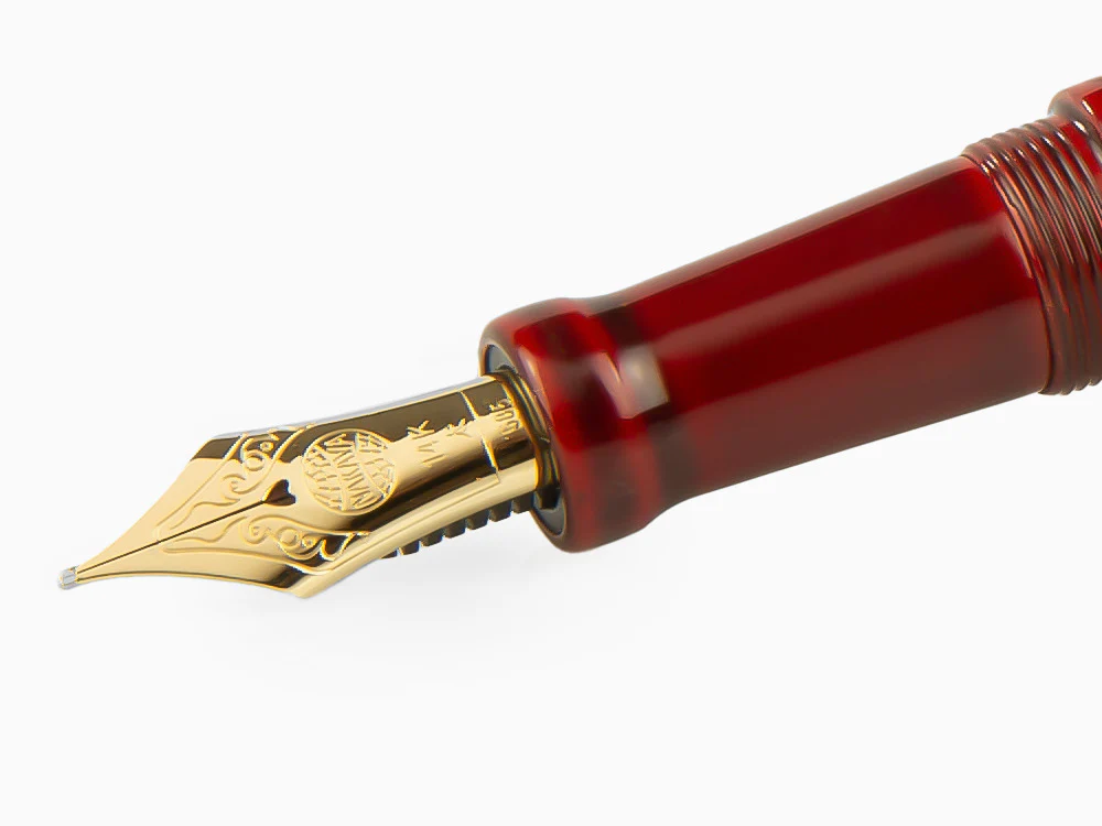 Nakaya Desk Fountain Pen, Aka-Tamenuri, Ebonite and Urushi lacquer - Image 5