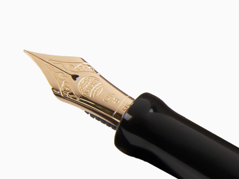 Nakaya Desk Kuro-Roiro Fountain Pen, Black, Urushi lacquer, 14k Gold, - Image 5