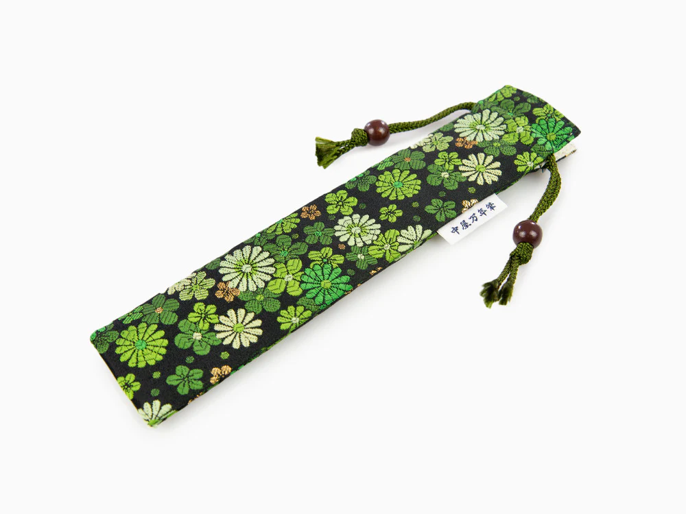 Nakaya Kyoto 'Nishijin-ori' textile Pen pouch for 1 pen Green - Image 2