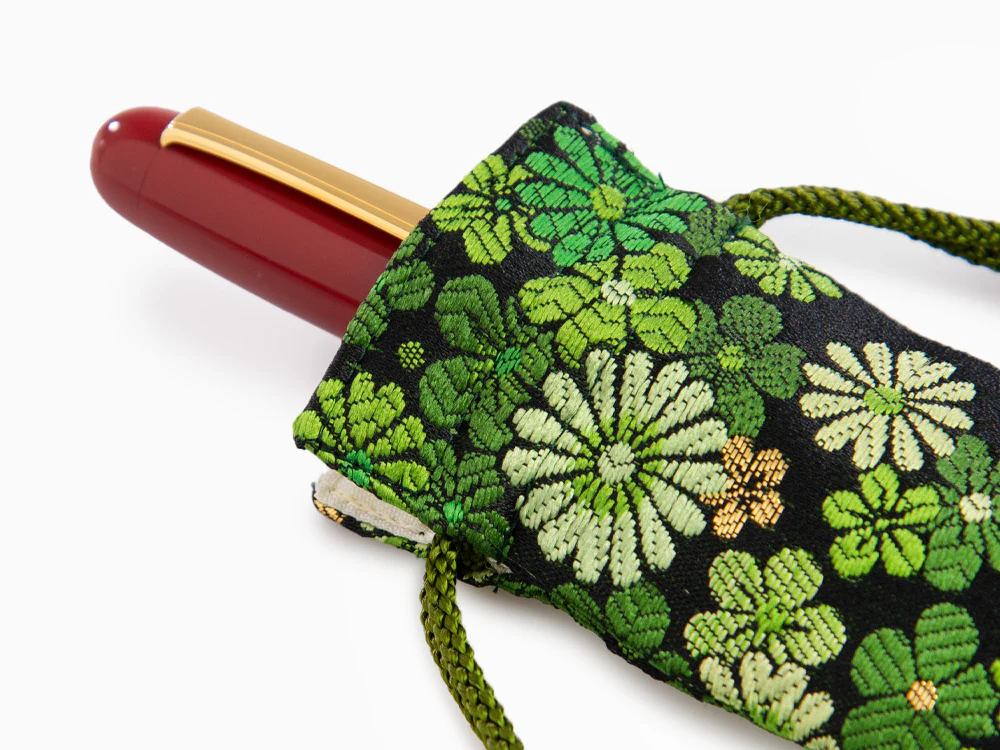 Nakaya Kyoto 'Nishijin-ori' textile Pen pouch for 1 pen Green - Image 5