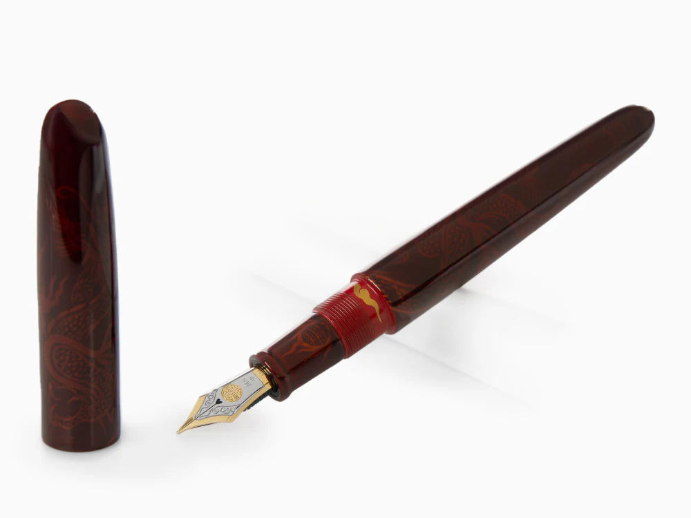 Nakaya Makie Fountain Pen, Aka-Tamenuri, Portable, Ebonite - Image 2