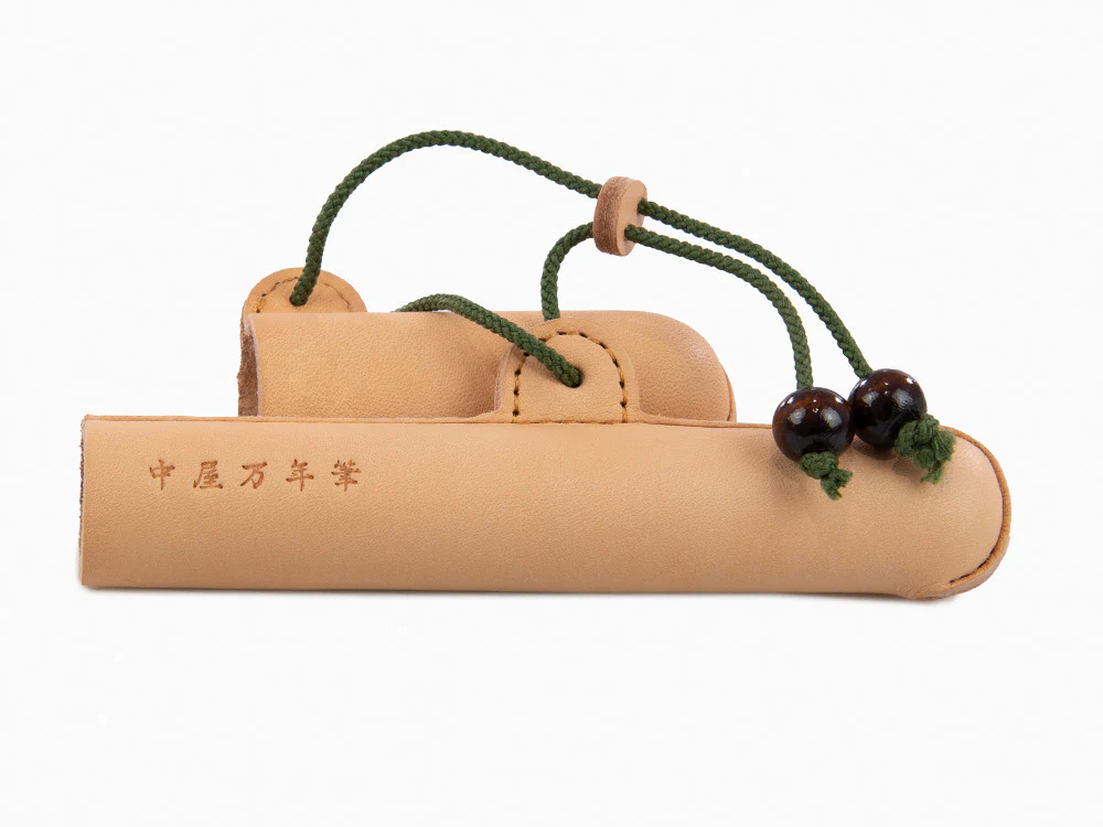 Nakaya Pen Case, Leather, Brown / Green, 1 Writing Instrument - Image 5