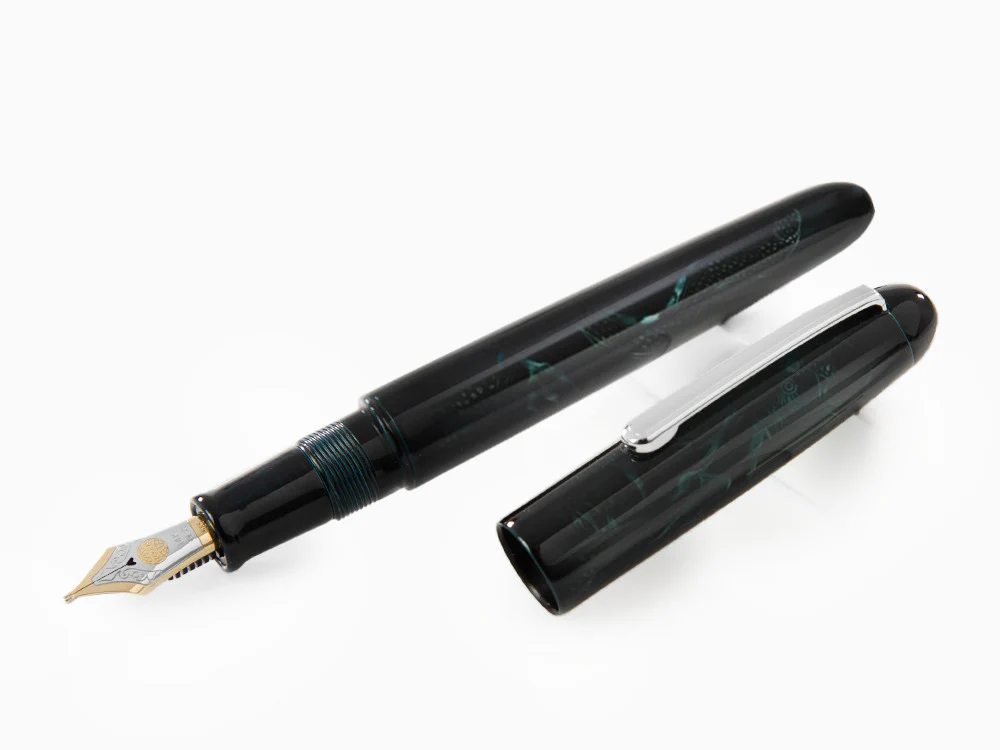 Nakaya Writer Ascending Dragon I-Tamesukashi Fountain Pen, Ao-Tamenuri - Image 4