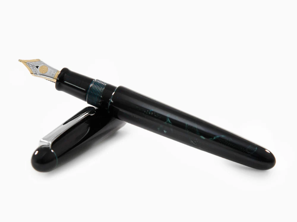 Nakaya Writer Ascending Dragon I-Tamesukashi Fountain Pen, Ao-Tamenuri - Image 7