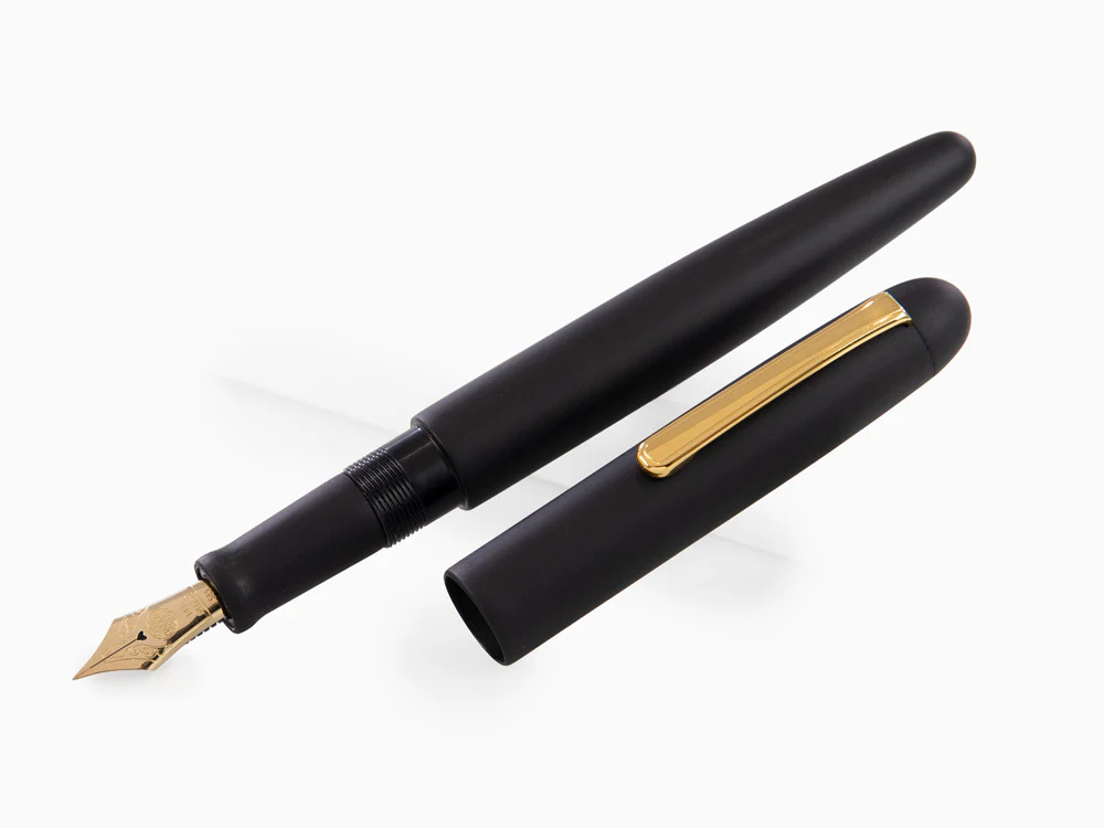 Nakaya Writer Black Hairline Fountain Pen, Long, Ebonite - Image 4