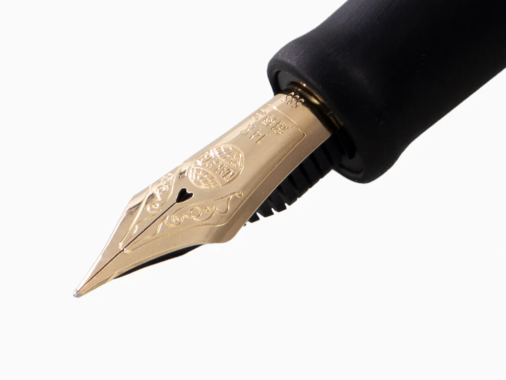 Nakaya Writer Black Hairline Fountain Pen, Long, Ebonite - Image 5