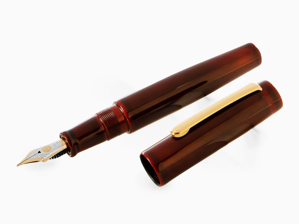 Nakaya Writer Fountain Pen Aka-Tamenuri, Piccolo, Ebonite, Two toned nib - Image 4