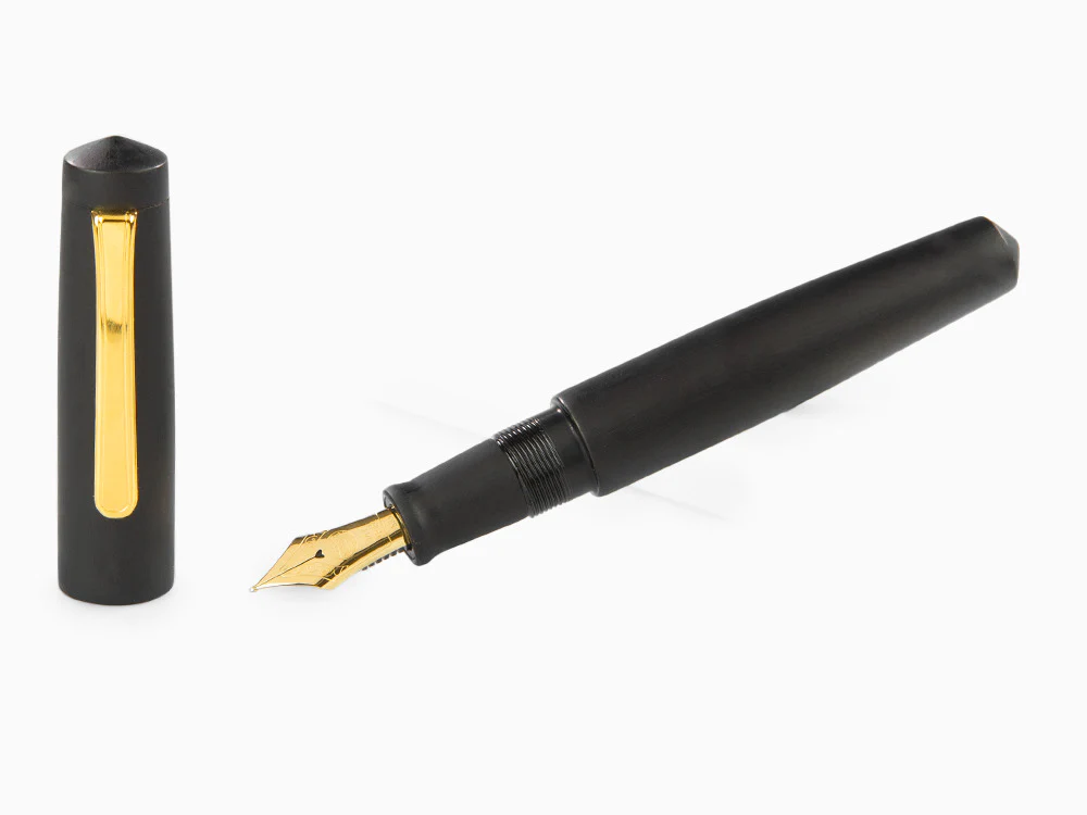 Nakaya Writer Fountain Pen Black Hairline, Piccolo, Ebonite, Gold nib - Image 2