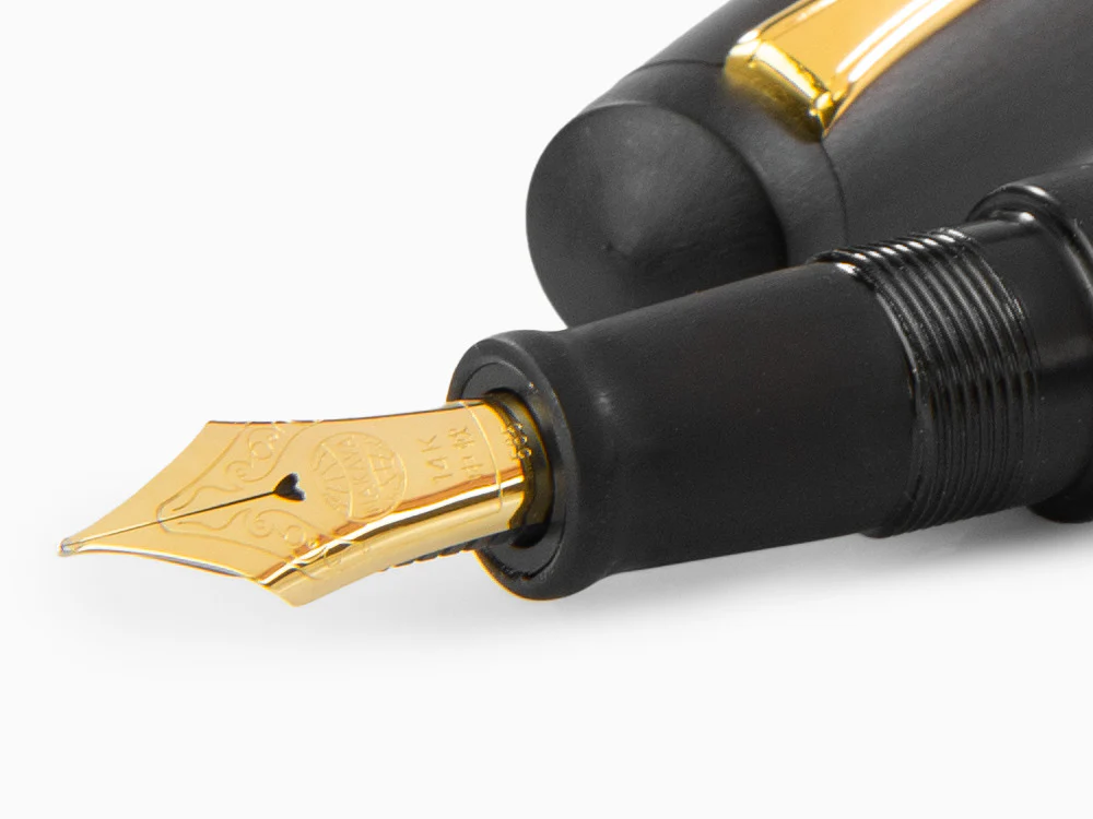 Nakaya Writer Fountain Pen Black Hairline, Piccolo, Ebonite, Gold nib - Image 5