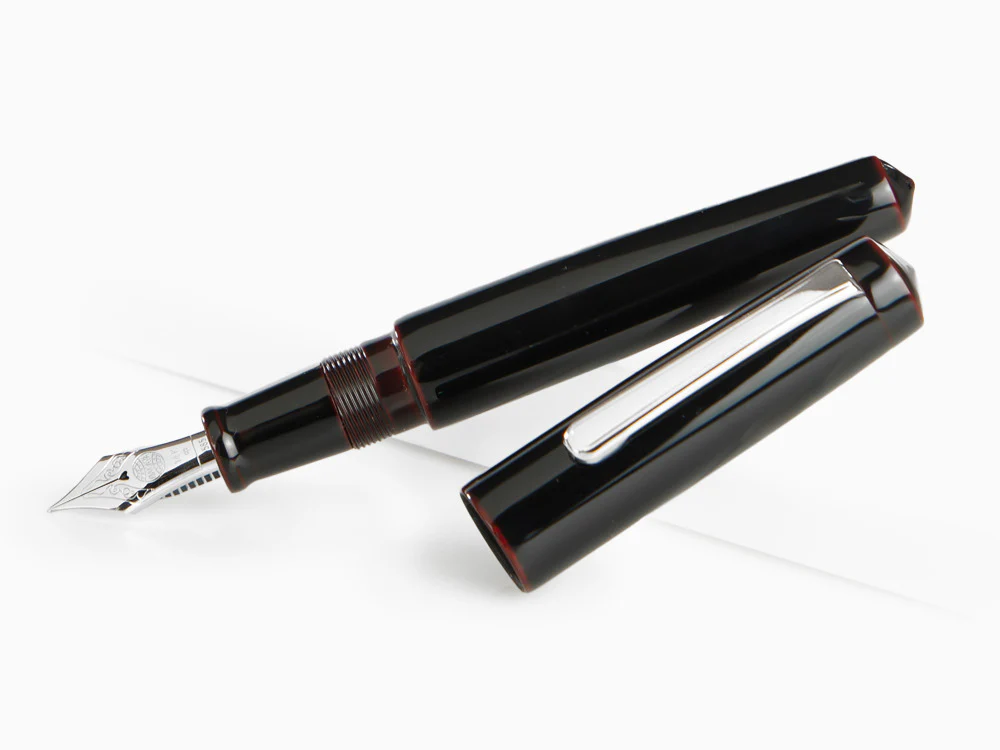 Nakaya Writer Fountain Pen Kuro-Tamenuri, Piccolo, Ebonite, Rhodium - Image 4