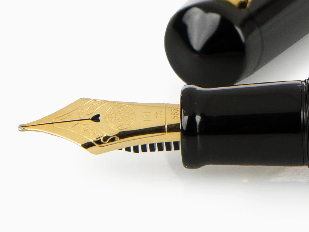 Nakaya Writer Kuro-Roiro Fountain Pen Black, Piccolo, Ebonite, Gold - Image 5