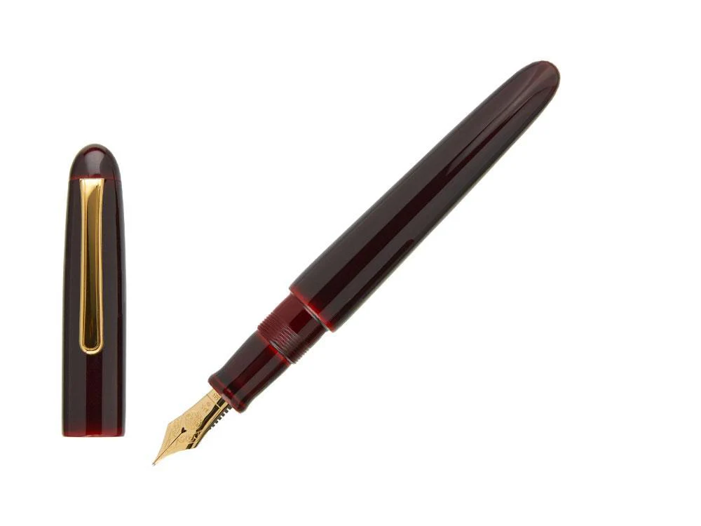 Nakaya Writer Long Fountain Pen, Aka Tamenuri, Ebonite & Urushi lacquer - Image 3