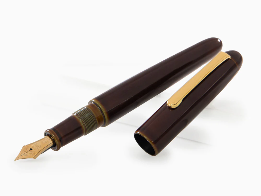 Nakaya Writer Long Fountain Pen, Heki Tamenuri, Ebonite / Urushi lacquer - Image 4