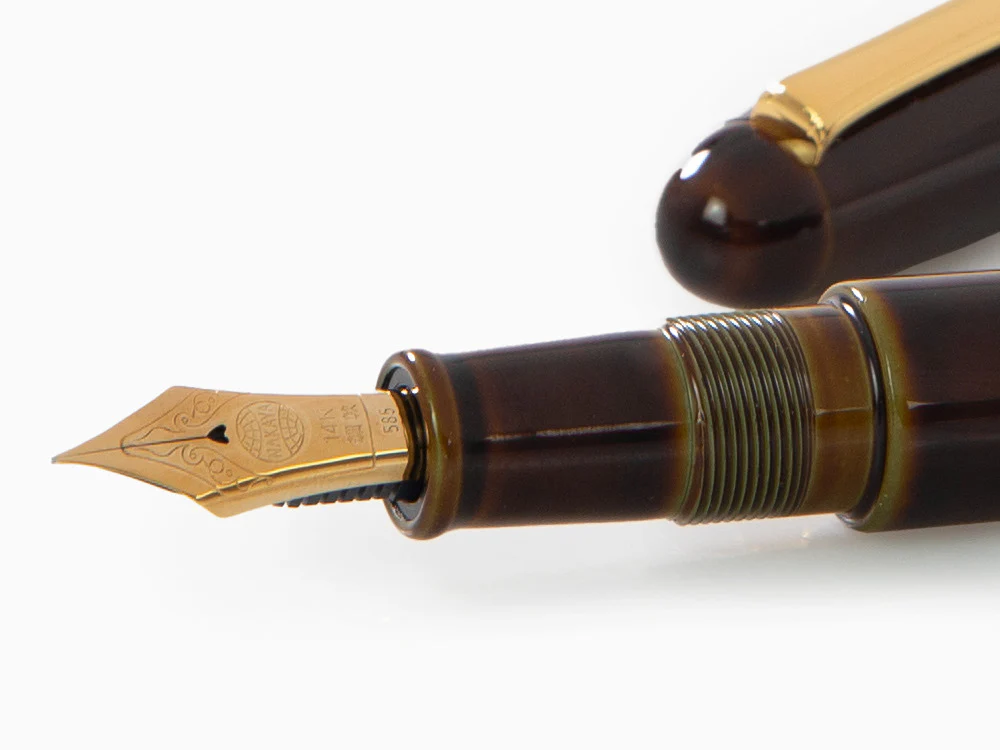Nakaya Writer Long Fountain Pen, Heki Tamenuri, Ebonite / Urushi lacquer - Image 5