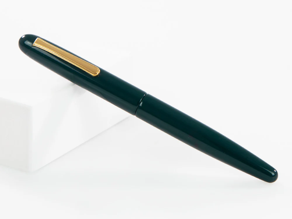 Nakaya Writer Long Fountain Pen Midori, Ebonite, Gold plated - Image 3