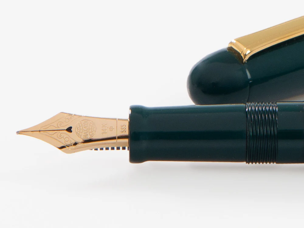 Nakaya Writer Long Fountain Pen Midori, Ebonite, Gold plated - Image 5