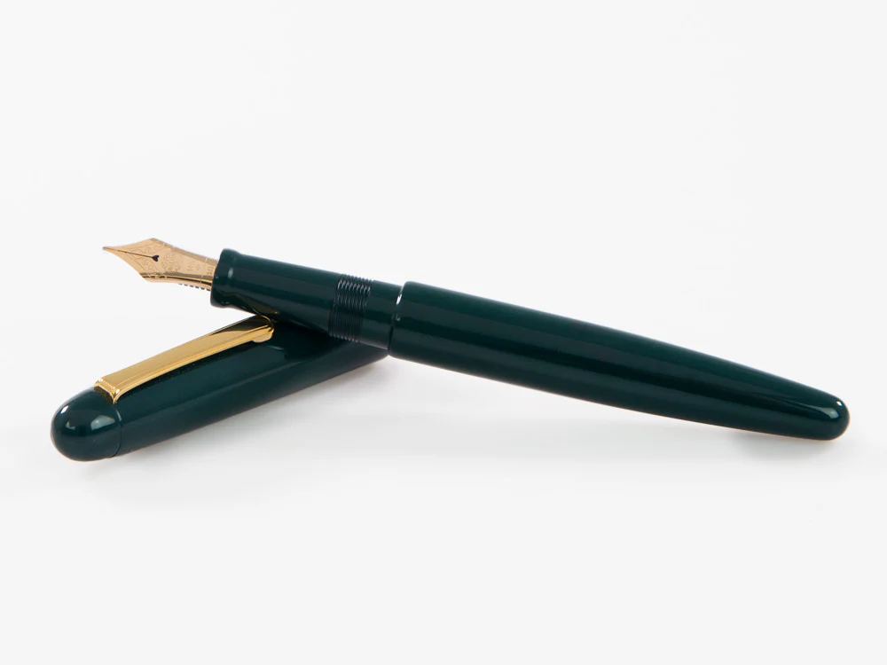 Nakaya Writer Long Fountain Pen Midori, Ebonite, Gold plated - Image 8
